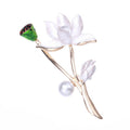 Painted Alloy Lotus Flower Brooch For Coats And Suits view 6