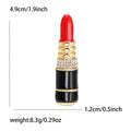 Alloy Enamel Lipstick Brooch With Rhinestones For Apparel Decoration view 5