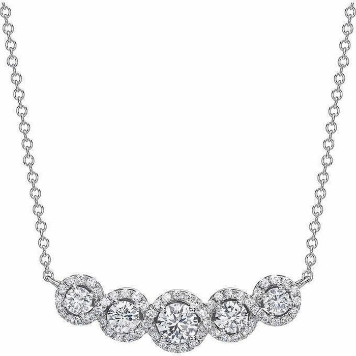 Elegant Dancing Heart Necklace With Five Round Pendants And Rhinestone Collarbone Chain