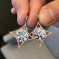 Korean Style Geometric Rhombus Zircon Stud Earrings Elegant Women's Fashion Ear Jewelry view 1