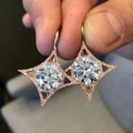 Korean Style Geometric Rhombus Zircon Stud Earrings Elegant Women's Fashion Ear Jewelry view 3