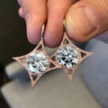 Korean Style Geometric Rhombus Zircon Stud Earrings Elegant Women's Fashion Ear Jewelry view 2