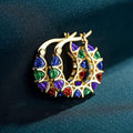 Fashion Style French Full Zircon Lace U Shaped Hoop Earrings For Women Hot Selling view 10