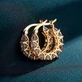Fashion Style French Full Zircon Lace U Shaped Hoop Earrings For Women Hot Selling view 1
