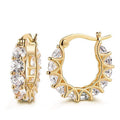 Fashion Style French Full Zircon Lace U Shaped Hoop Earrings For Women Hot Selling view 6