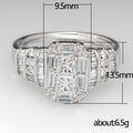 Fashion Women's Wedding Engagement Ring With Full Pave T Shape Cubic Zirconia view 5