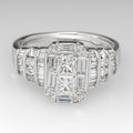 Fashion Women's Wedding Engagement Ring With Full Pave T Shape Cubic Zirconia view 3