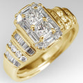 Fashion Women's Wedding Engagement Ring With Full Pave T Shape Cubic Zirconia view 1