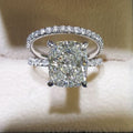 European Fashion Couple Ring Set, Four Prong Zircon Matching Rings, 2 Piece Pair Rings view 2