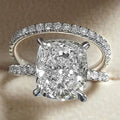 European Fashion Couple Ring Set, Four Prong Zircon Matching Rings, 2 Piece Pair Rings view 1
