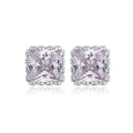Hollow Crown Square Zircon Stud Earrings Couple Jewelry Fashion Gift Accessories view 3