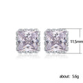 Hollow Crown Square Zircon Stud Earrings Couple Jewelry Fashion Gift Accessories view 4