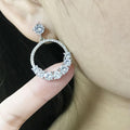 European Round Full Pave 3A Zircon Stud Earrings Fashion Versatile Drop Earrings For Women view 3