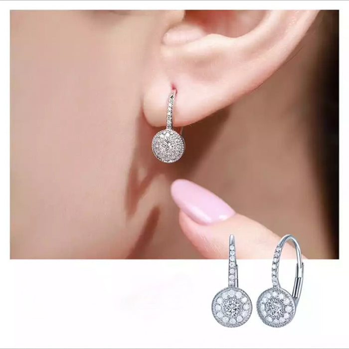 Luxury Sparkling Full Pave Zircon Earrings For Women Celebrity Style Fashion Ear Jewelry