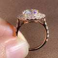 Rose Gold Plated Copper Zircon Engagement Ring For Women European Fashion Jewelry view 4