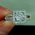Elegant Square Round Cut Zircon Ring For Women, High Quality Fashion Hand Jewelry view 2
