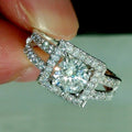 Elegant Square Round Cut Zircon Ring For Women, High Quality Fashion Hand Jewelry view 4