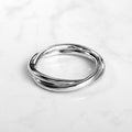 Trendy Minimalist Double Layer Plain Band Couple Ring Fashion Party Finger Jewelry For Women view 4