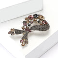 Simple Vintage Alloy Rhinestone Bow Brooch Pin For Womens Clothing view 3