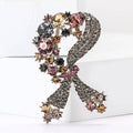 Simple Vintage Alloy Rhinestone Bow Brooch Pin For Womens Clothing view 2