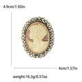 Alloy Gemstone Beauty Head Brooch For Womens Coat Decoration view 5