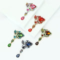 Alloy Rhinestone Teardrop Glass Brooch Pin For Women view 2