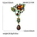Alloy Rhinestone Teardrop Glass Brooch Pin For Women view 4