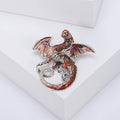 Metal Alloy Enamel Flying Dragon Brooch For Unisex Lapel Decoration view 4