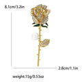 Alloy Rhinestone Rose Flower Brooch For Women's Apparel Decoration view 4