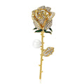 Alloy Rhinestone Rose Flower Brooch For Women's Apparel Decoration view 5