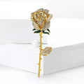 Alloy Rhinestone Rose Flower Brooch For Women's Apparel Decoration view 2