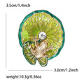 Enamel Alloy Frog Lotus Leaf Brooch Pin And Pendant Accessory view 5