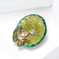 Enamel Alloy Frog Lotus Leaf Brooch Pin And Pendant Accessory view 3