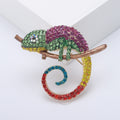 Alloy Enamel Chameleon Brooch With Rhinestones For Coat Decoration view 4