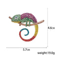 Alloy Enamel Chameleon Brooch With Rhinestones For Coat Decoration view 5