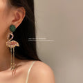 Alloy Rhinestone Animal Tassel Drop Earrings For Women Light Luxury OL Statement Style view 4