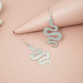 Vintage Copper Snake Drop Earrings For Women, Exaggerated Animal Serpent Geometric Statement Earrings view 3
