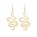 Vintage Copper Snake Drop Earrings For Women, Exaggerated Animal Serpent Geometric Statement Earrings view 5