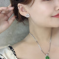 French Elegant Vintage Hollow Camellia Zircon Stud Earrings Valentine's Day Gift Jewelry view 3