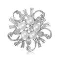 Alloy Pearl Snowflake Brooch Pin For Cardigans And Sweaters view 4