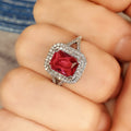 Sparkling Square Cubic Zirconia Princess Ring For Women, Fashion Engagement Proposal Jewelry view 4