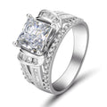 European American Fashion Square Full Zircon Micro Pave Ring For Women, Statement Jewelry view 4