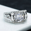 European American Fashion Square Full Zircon Micro Pave Ring For Women, Statement Jewelry view 2