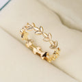 Fashion Rose Gold Vine Leaf Ring For Women Style Stackable Statement Finger Jewelry view 7