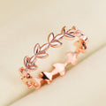 Fashion Rose Gold Vine Leaf Ring For Women Style Stackable Statement Finger Jewelry view 3