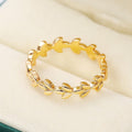 Fashion Rose Gold Vine Leaf Ring For Women Style Stackable Statement Finger Jewelry view 5