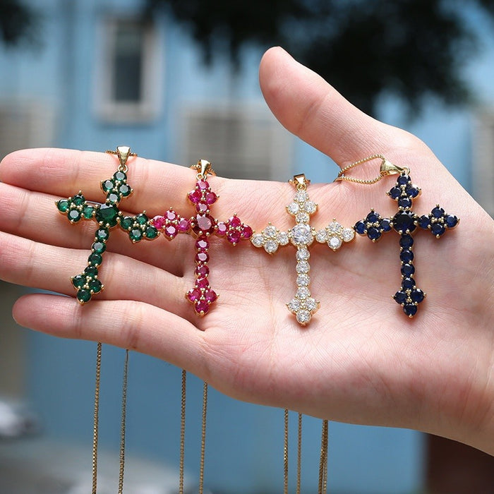 Premium Cross Border Women's Necklace, European American Fashion Crystal Zircon Statement Choker