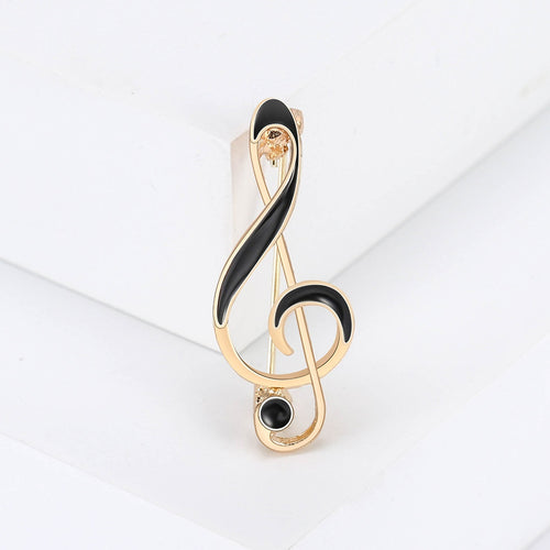 Alloy Enamel Music Note Brooch Simple Unisex Suit Lapel Pin