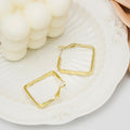 Vintage Gold Alloy Geometric Square Hoop Stud Earrings For Women European Style Statement Earrings view 4