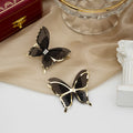 Elegant Korean Organza Butterfly Studs With Gold Alloy Trim And Rhinestone Center S925 Silver Pin Earrings view 4